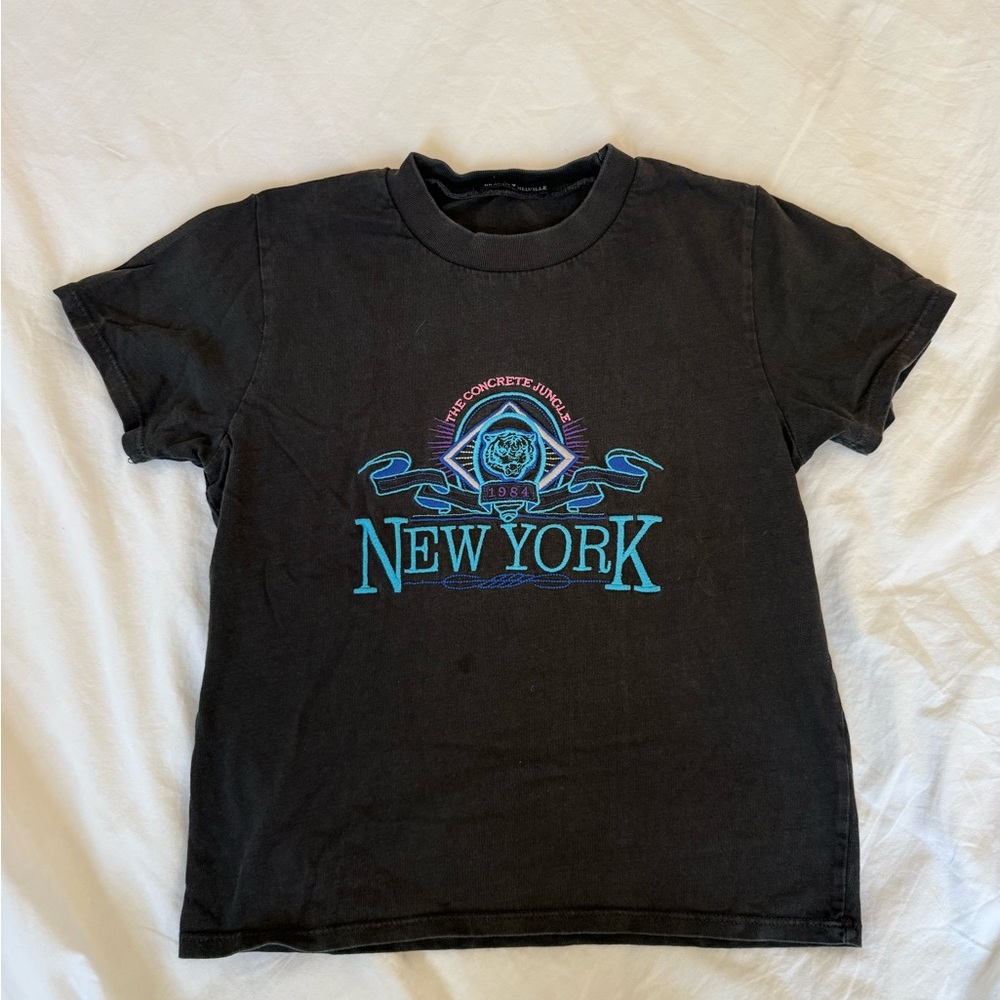 Brandy Melville Black New York Baby tee